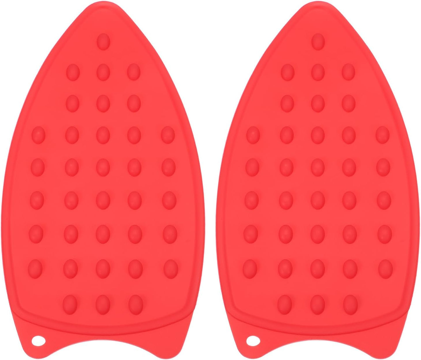 PATIKIL Silicone Iron Rest Pad, 2 Pcs Multipurpose Hot Heat Resistant Iron Rest Plate Protective Pad for Ironing Board Hot Resistant Steamer Steam Compact Mat, Red