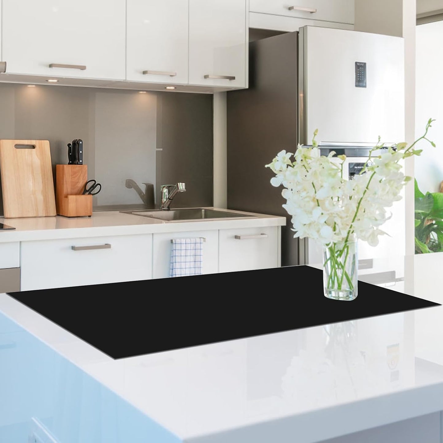 Food Grade Silicone Table Protector Mat 47x24 Inch, Heat Resistant Desk Pad for Baking/Painting/Resin/Welding, Non-Slip Waterproof Surface Easy Clean (3 Colors) (Black)