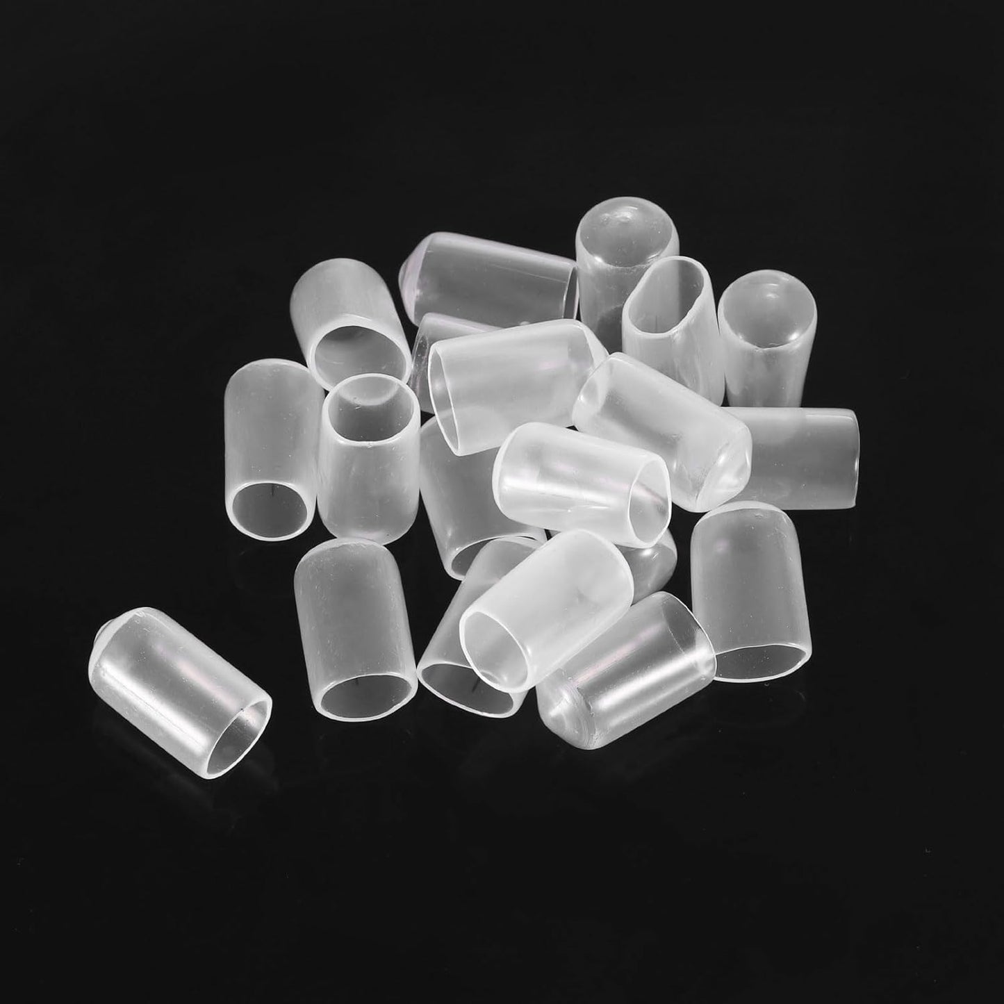 uxcell 20pcs Rubber End Caps 9mm ID Vinyl PVC Round Tube Bolt Cap Cover Screw Thread Protectors Clear