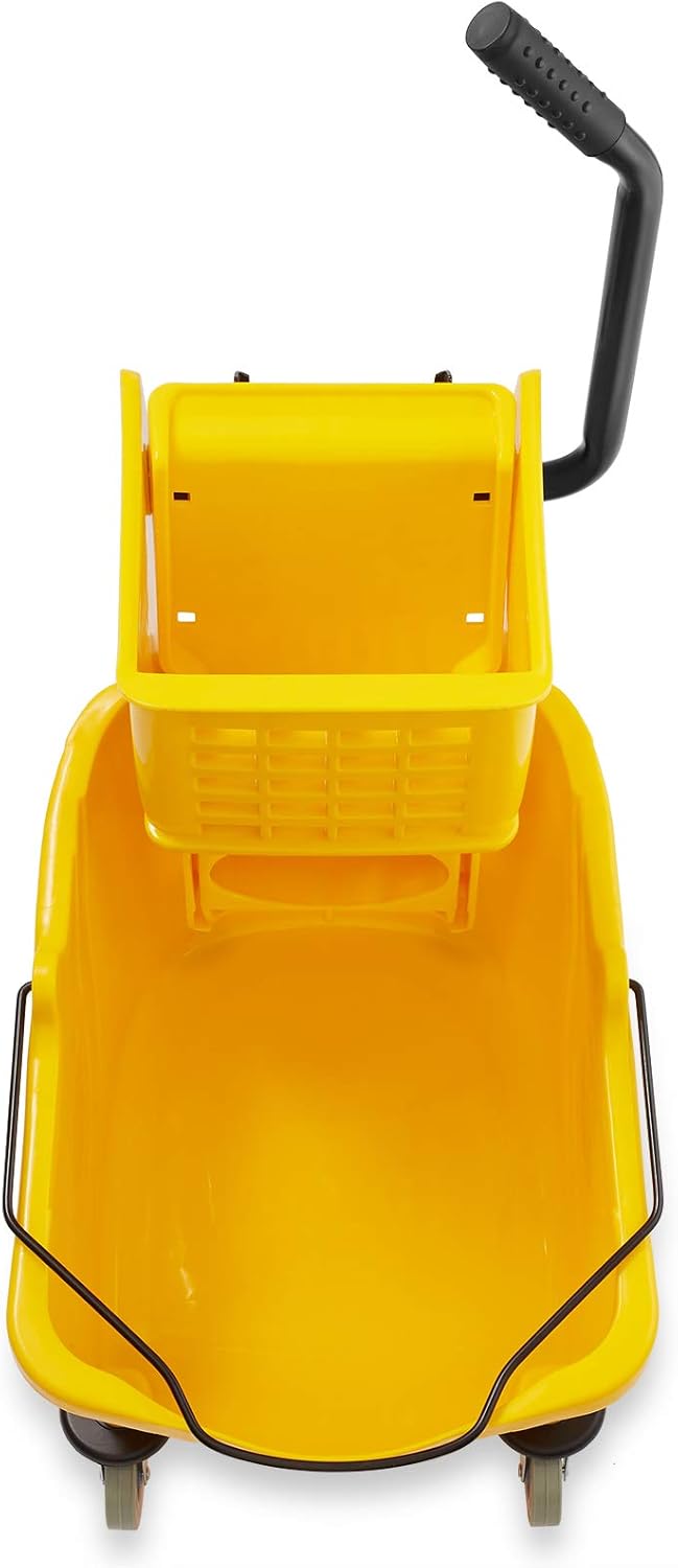 Dryser Commercial Side Press Wringer Combo Mop Bucket, 33 Quart, Yellow