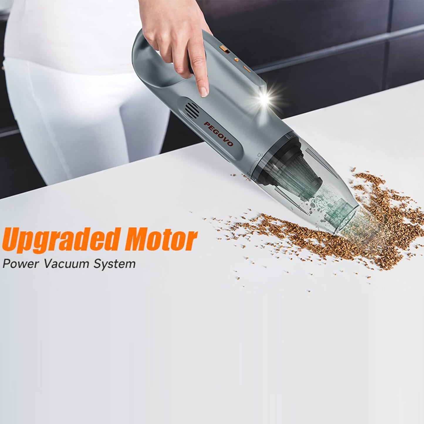 Handheld Vacuum Cordless Car Vacuum Portable, Cordless Handheld Vacuum Cleaner with Fast Charging Long Runtime,10KPA High Power Hand Vacuum for Home, Pet Hair（Washable Filter