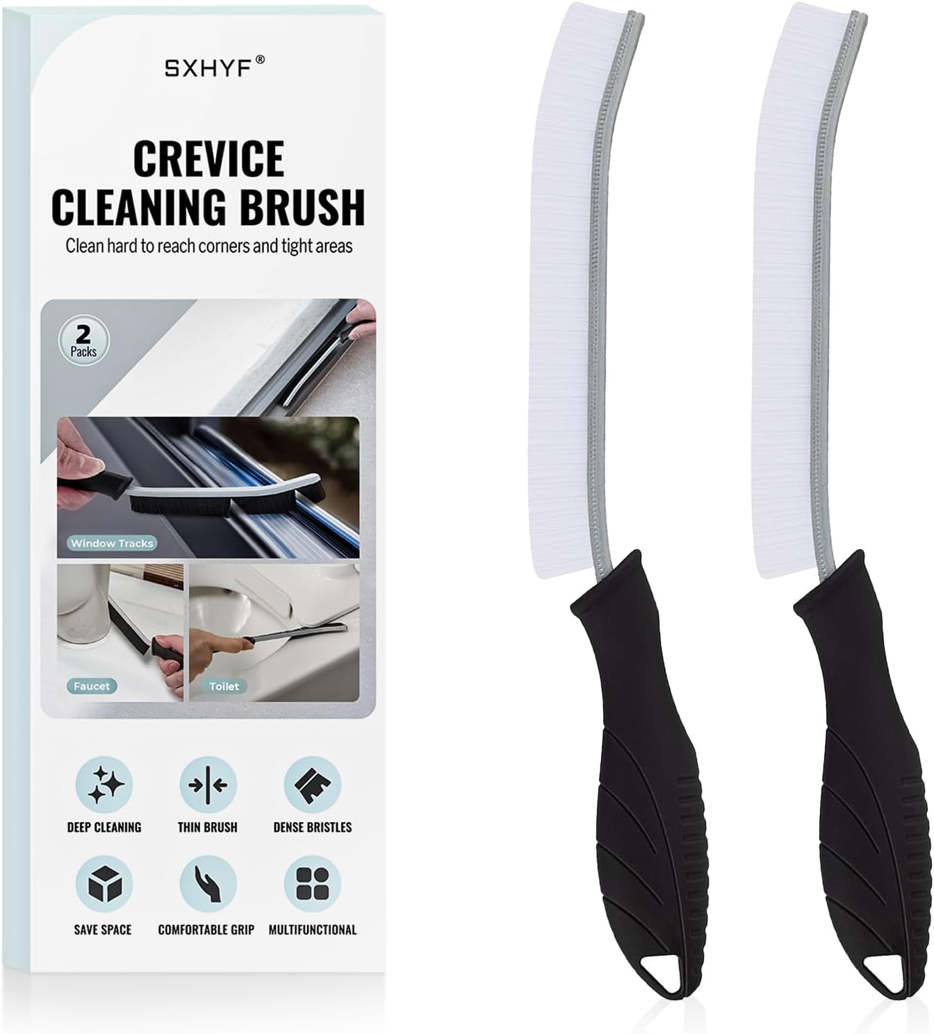 SXhyf Cleaning Brush - Hard Bristle Crevice Cleaning Brush, Multifunctional Gap Scrub Brush, Kitchen Essentials, Bathroom Cleaner Tools for Household Use, Home, Window, Toilet, Stove