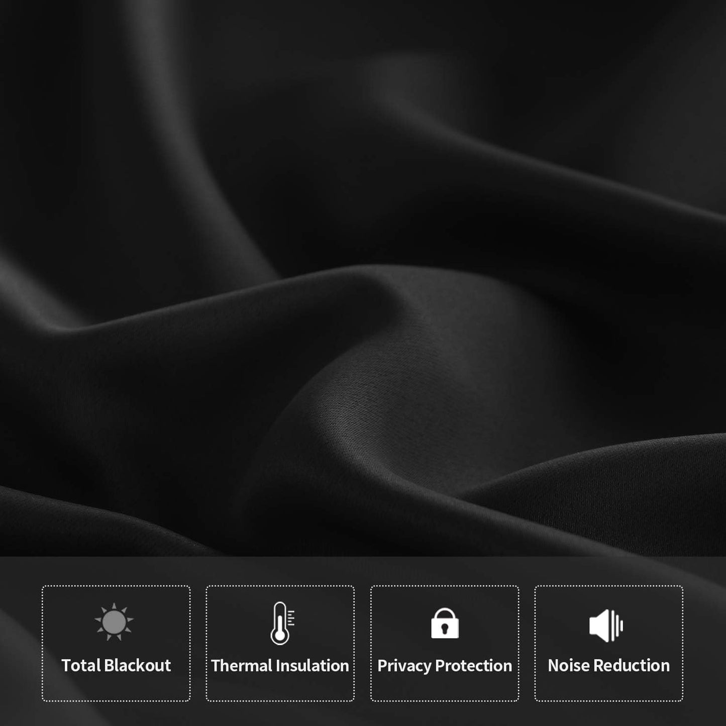 DWCN French Door Curtains – Rod Pocket Thermal Blackout Curtain for Doors with Glass Window, Kitchen and Patio Doors for Privacy, 54 X 72 Inches Long, 1 Curtain Panel with Tieback, Black