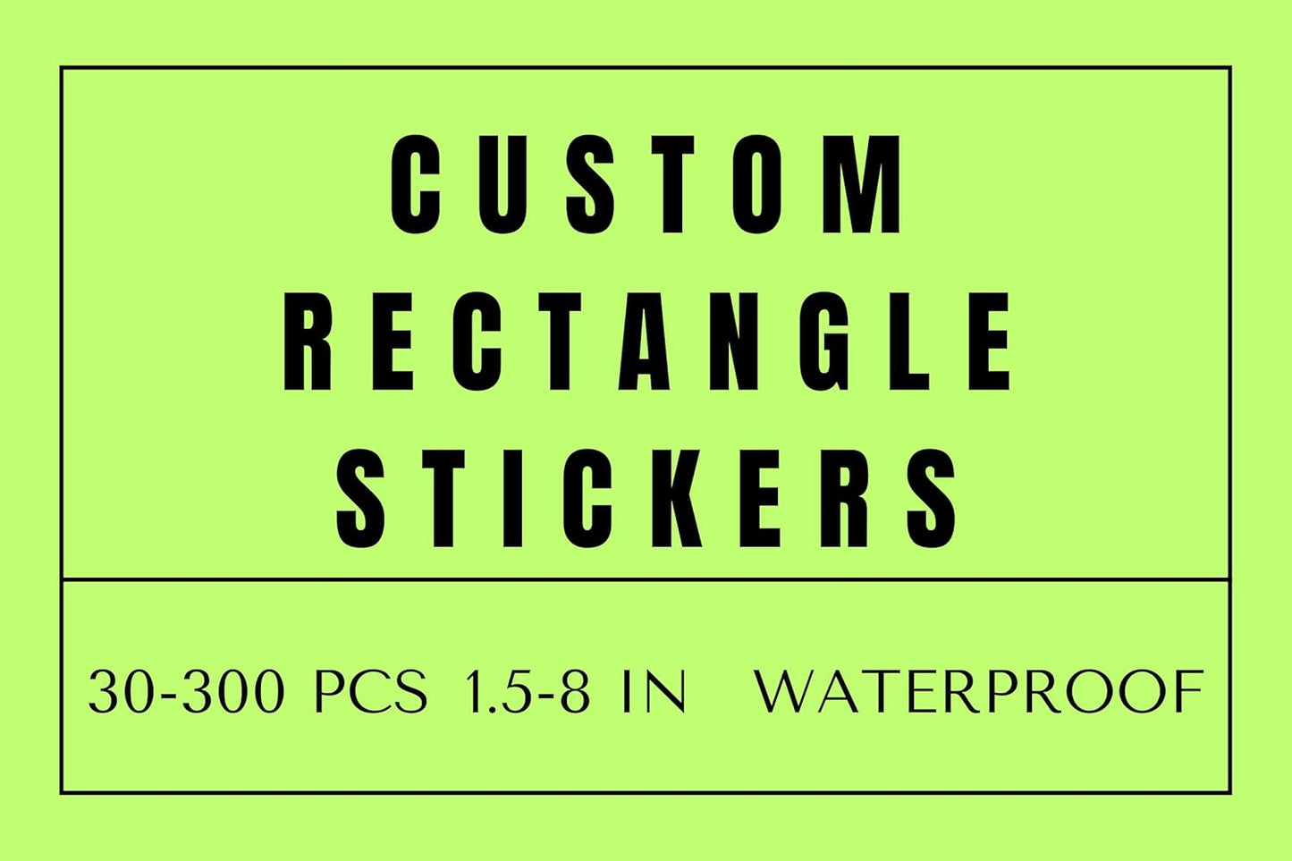 Custom Rectangle Stickers for Business Logo, Custom Rectangle Labels for Candle Jar Coffee, 30-300 pcs, Waterproof Glossy Vinyl Stickers, Upload Your Design (1x5 in)