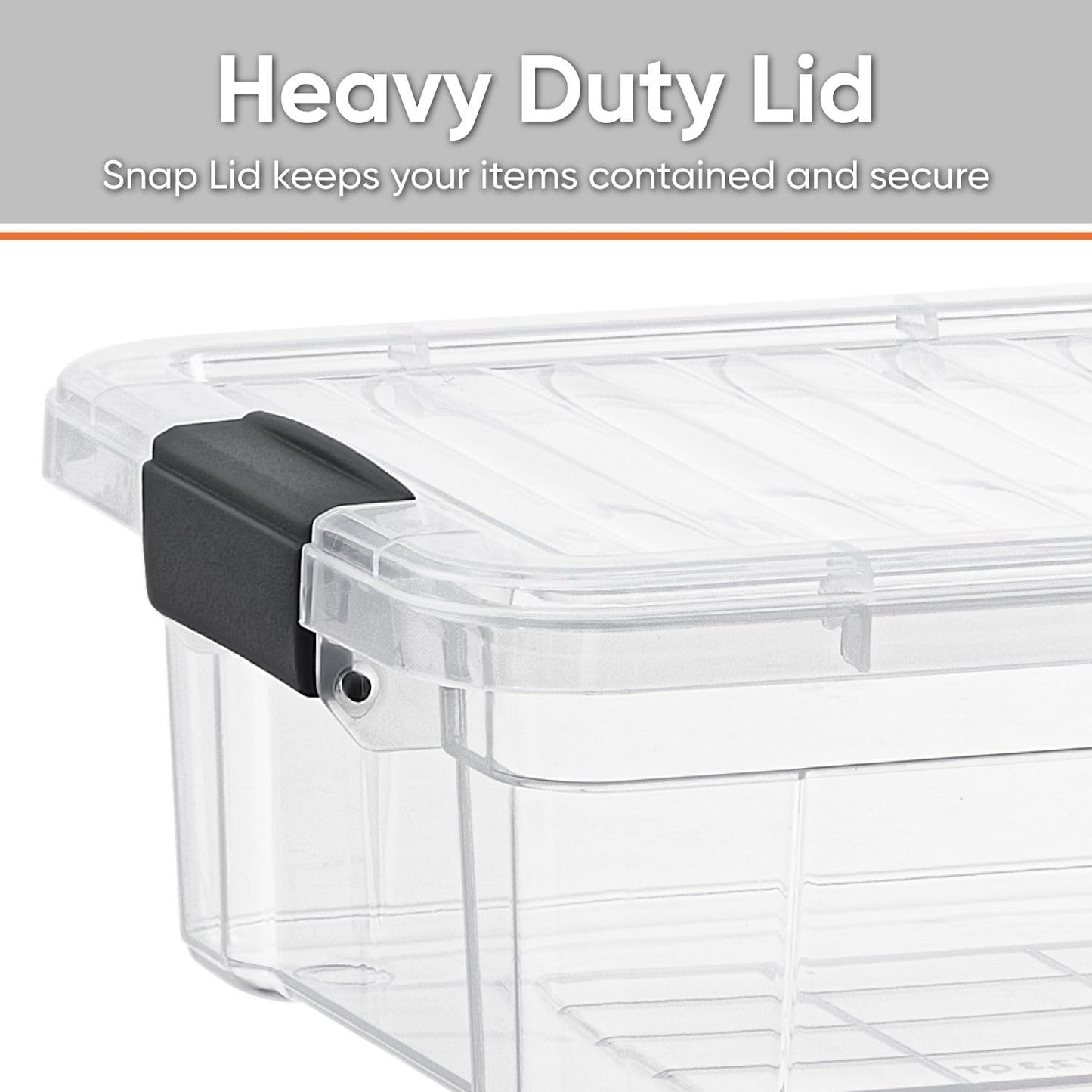 Superio Storage Bins with Lids- 2 Pack, 7.4 Qt Clear Boxes for Organizing, Stackable Plastic Containers- BPA Free, Non-Toxic, Odor Free, Organizer for Home, Office, Dorm
