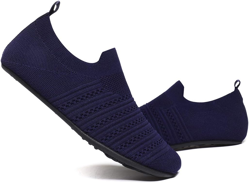 QZKDM Lightweight Slip on Grip Indoor House Slippers Barefoot Non Slip Home Exercise Yoga Shoes for Men Women