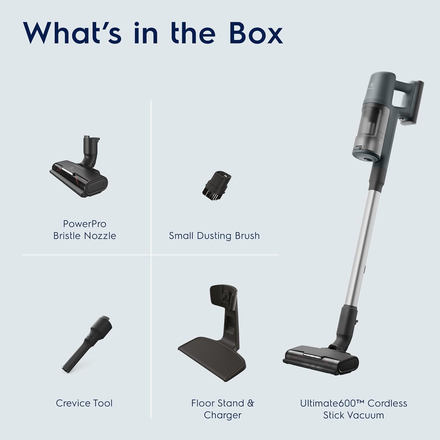 Electrolux Ultimate600 Cordless Stick Vacuum with PowerPro Bristle Nozzle and Larger Dust Bin Capacity, 50-Minute Run Time, 3 Power Modes, Ocean Green