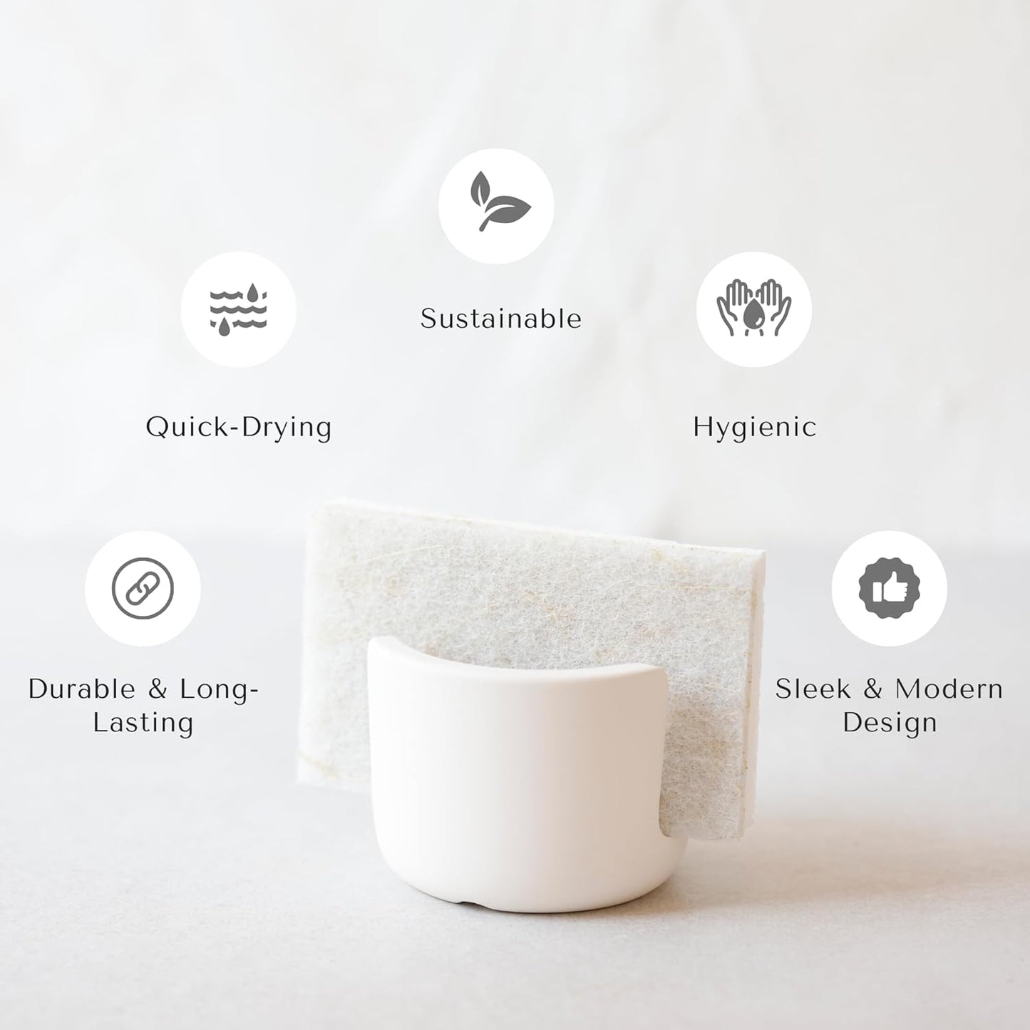 Selegna Diatomite Quick Dry Kitchen Sink Organizer (Brown, Small, 0.42 lbs) - Absorbent Drying Rack for Dish Sponge