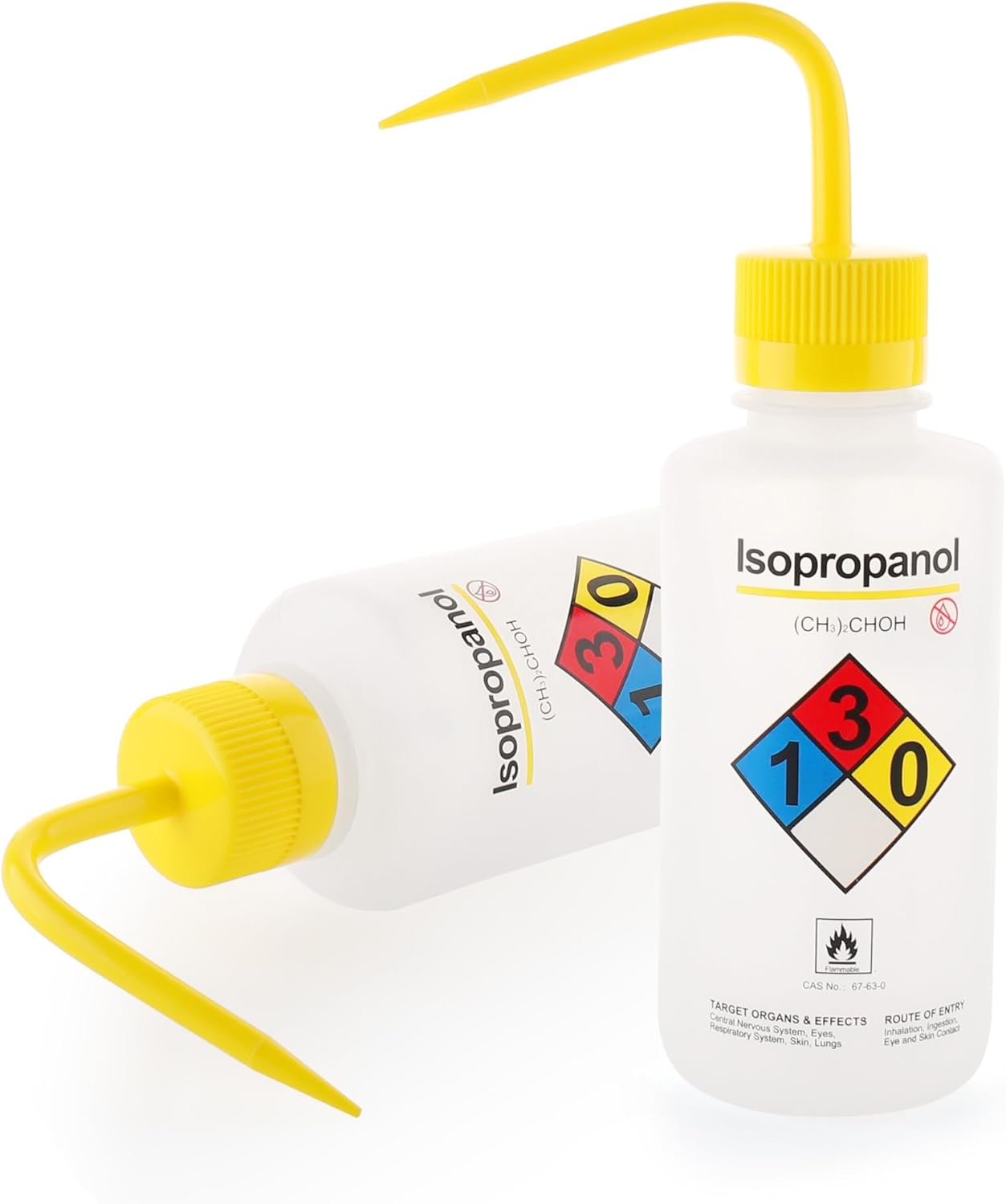 Isopropanol Wash Bottle, 1 PC of Vol.500ml (17oz), Narrow Mouth, Self-Venting Safety Wash Bottles, LDPE Material, IN-WBI501