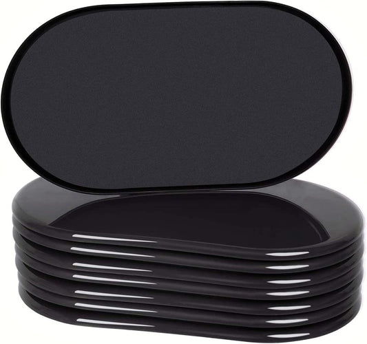 Ezprotekt 8 Pack Large Furniture Movers Sliders for Carpet, 9 1/2" x 5 3/4" Reusable Oval Furniture Moving Pads for Heavy Bed Sofa Fridge Couch Cabinet, Move Items Quickly and Easily (Black)