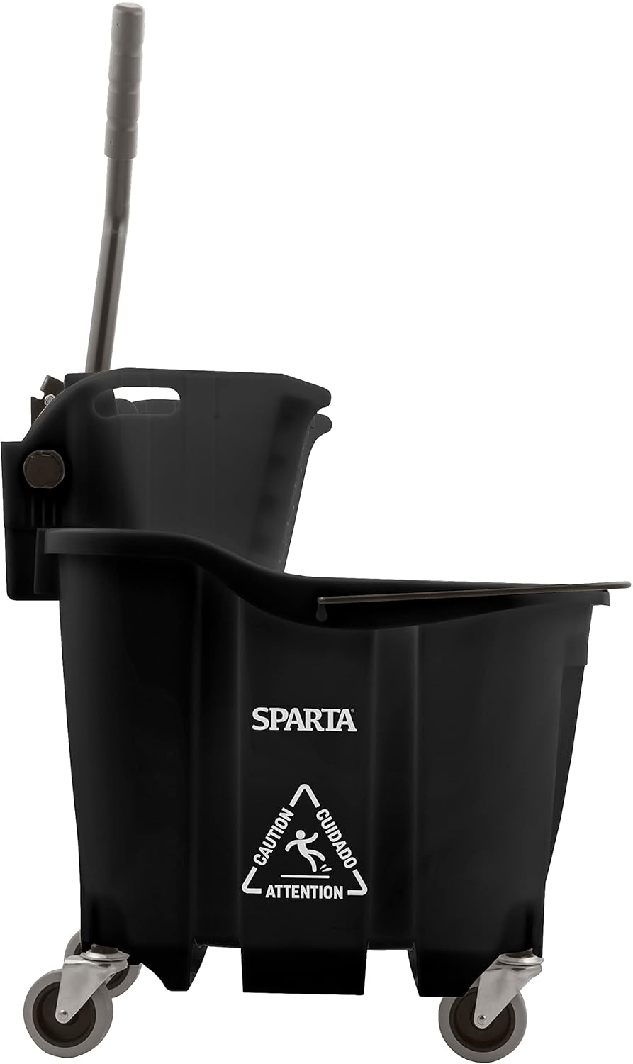 Carlisle FoodService Products Omnifit Mop Bucket with Side Press Wringer for Floor Cleaning, Kitchens, Restaurants, Office, And Janitorial Use, Polypropylene (Pp), 35 Quarts, Black