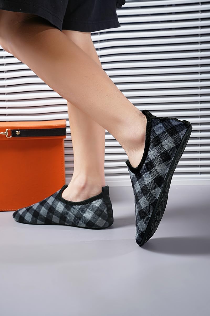 Adult Indoor House Slippers Socks Lightweight Non Slip Grip House Home Shoes for Women Men