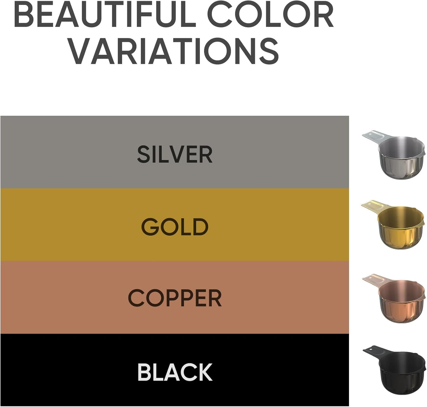 Color Up ⅓ Cup Measuring Cup (80 ml) – Premium Chrome Stainless Steel, Accurate for Wet & Dry Ingredients, Embossed Markings, Easy-Pour Spouts, Dishwasher-Safe, Kitchen Essential