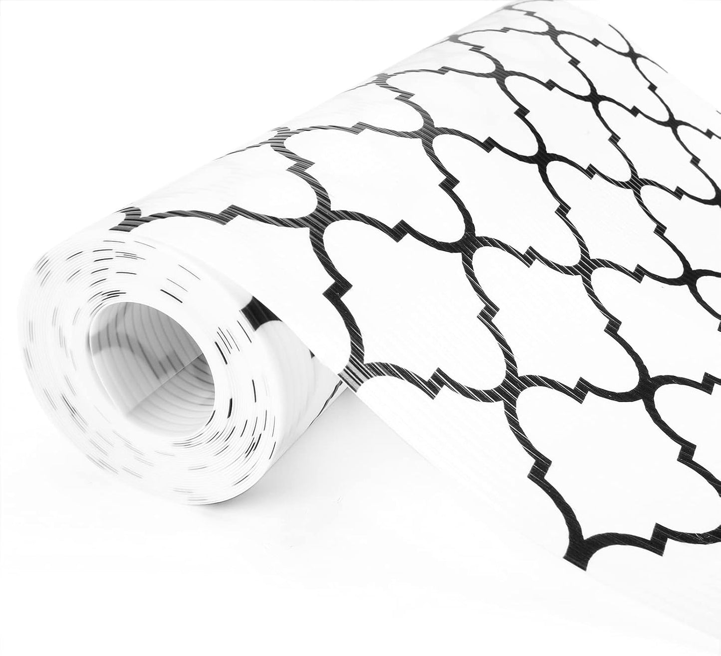 Glotoch Shelf Liner for Kitchen Cabinets,12" x 20Ft Non Adhesive Drawer Liners for Kitchen Cabinets,Waterproof and Durable Refrigerator Liners, Cabinet Liner for Shelves Fridge Black and White