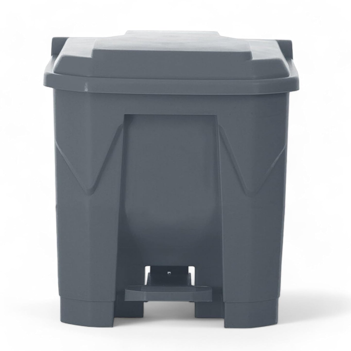 PRO&Family Step-On Trash Can with Lid, Plastic Waste Bin, Foot Pedal Operation (Gray, 8 Gallon)