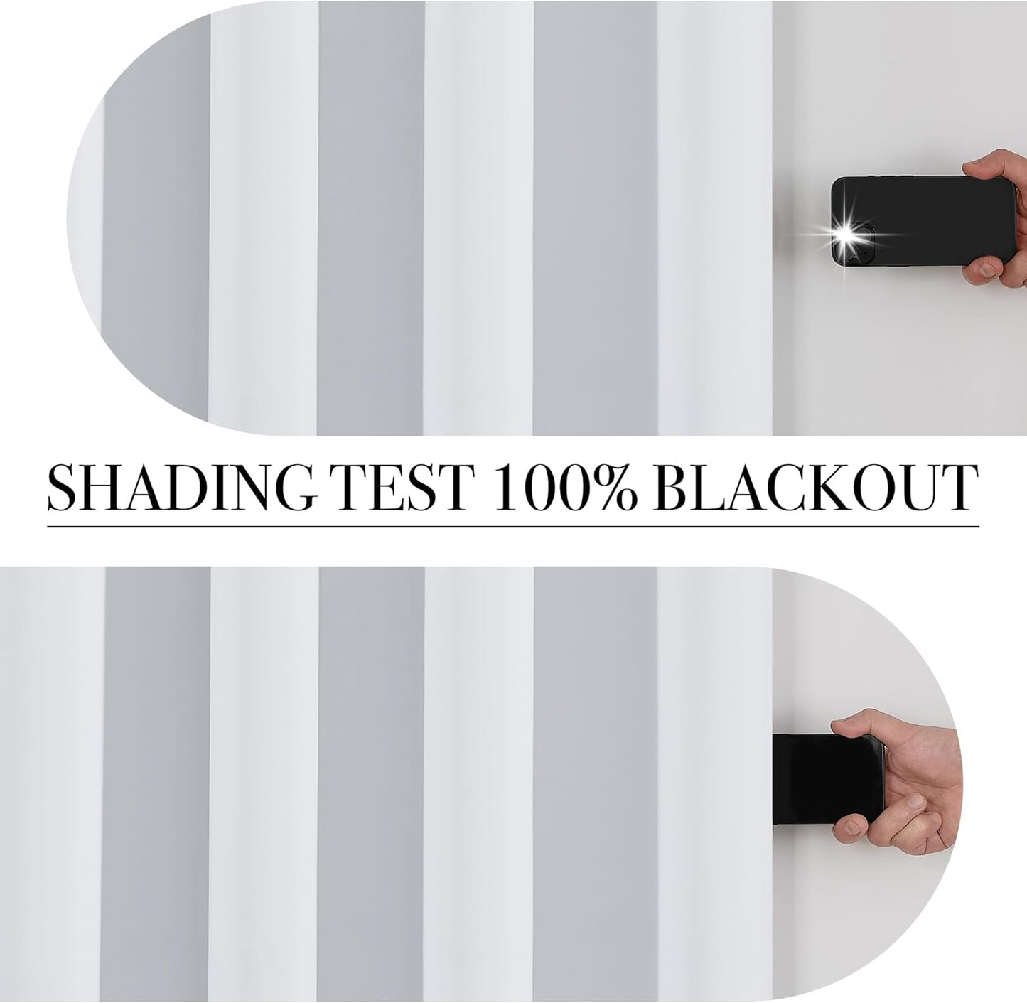 PONY DANCE White 100% Black Out Curtains 54 inch Length, Thermal Insulated Window Treatment Blacout Drapes for Bedroom, Room Darkening Noise Reducing Curtains for Living Room(2 Panels, 34 inches Wide)