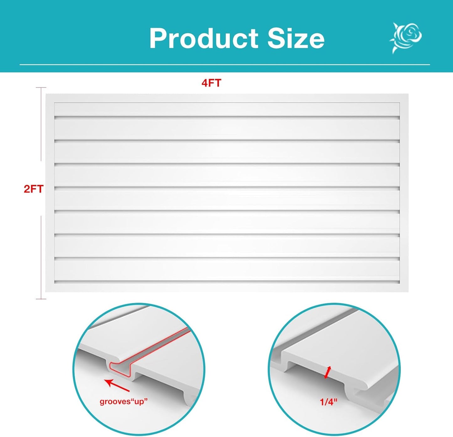 NeatiEase Slatwall Panel Wall Storage Systems, 2 x 4ft Slat Wall Paneling Garage Wall Organizer, Heavy Duty Wall Mounted PVC Wall Rack (White)