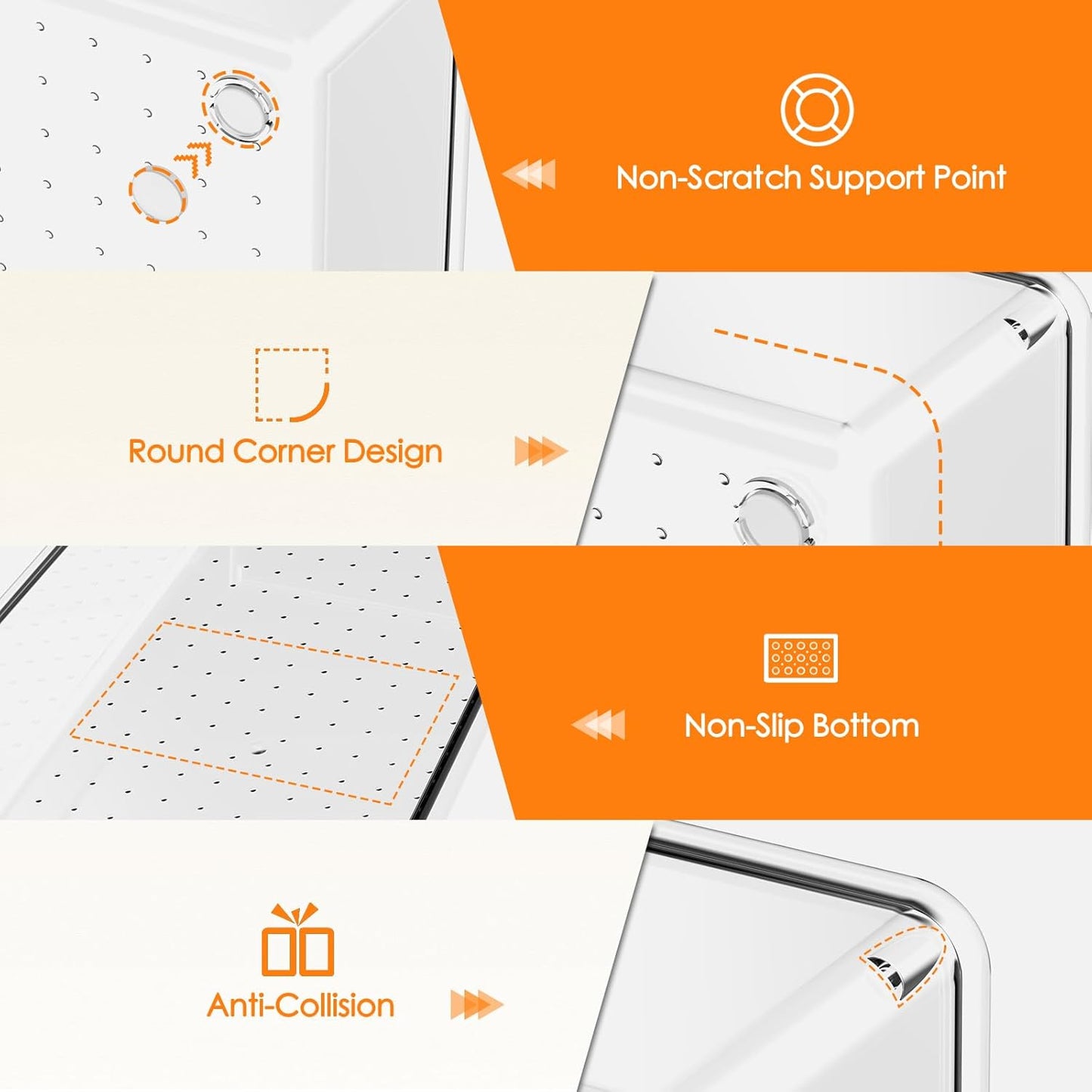 Criusia Drawer Organizer, 18 Pack Large Clear Plastic Kitchen Drawer Organizers Set, 6 Size Versatile Bathroom and Vanity Drawer Organizer Trays, Storage Bins for Makeup, Bedroom, Kitchen Utensils