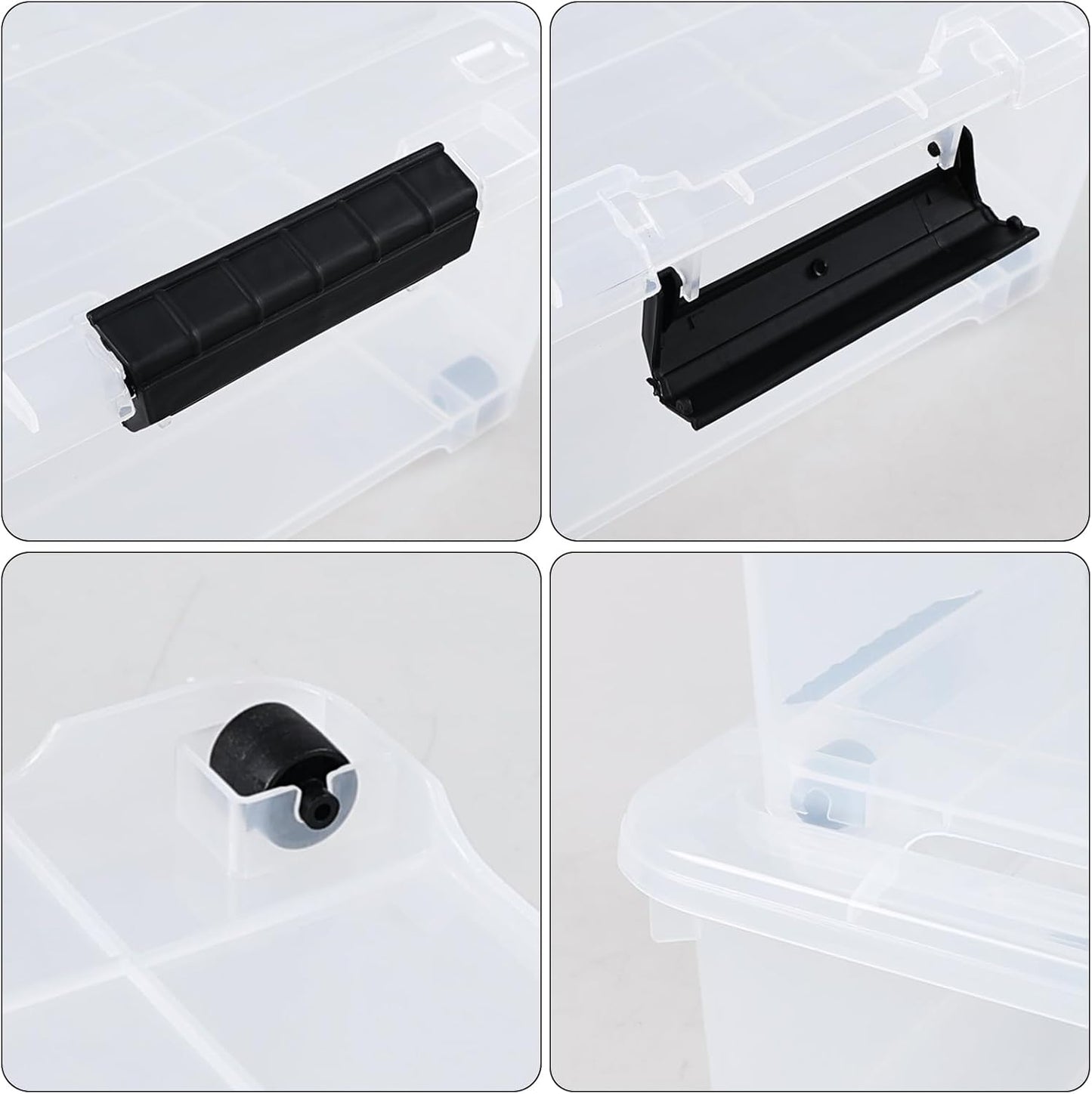 20 Quart Under Bed Plastic Storage Bins, 4-Pack Clear Under Bed Storage Box with Wheels