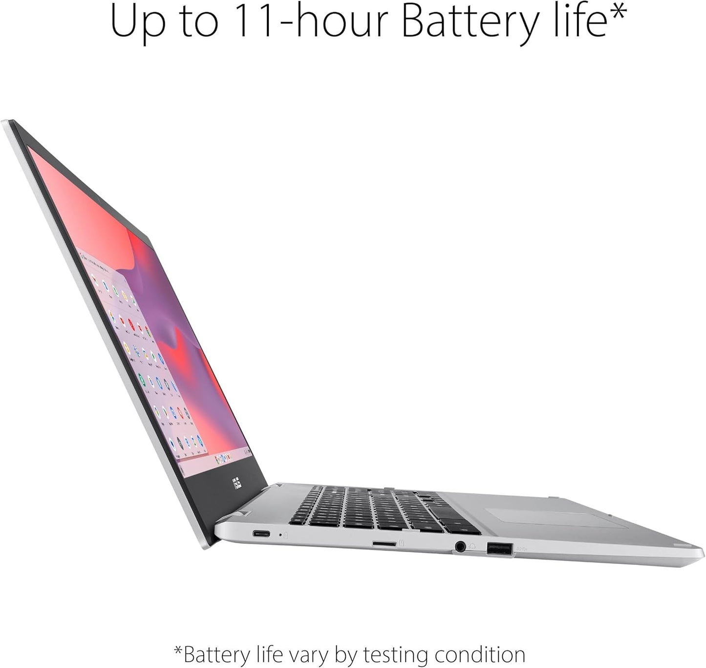 ASUS Chromebook CX1, 15.6" FHD NanoEdge Display, Intel Celeron N4500 Processor, 64GB eMMC Storage, 8GB RAM, ChromeOS, Transparent Silver, CX1500CKA-AS84F