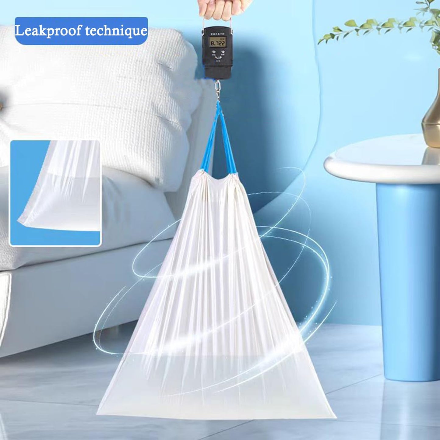 15 Gallon white drawstring trash bags, No tear open large floral scent garbage bag,Ultra thickened plastic for tall kitchen,Office,Living room Commercial Use 26x30 inches