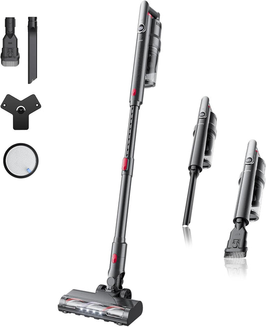Cordless Vacuum Cleaner Ultra-Lightweight, Pet Vacuum Cleaners for Home with Powerful Suction, Stick Vacuum Cordless Rechargeable, Household Vacuum for Hardwood Floor, Carpet, Pet Hair, Car