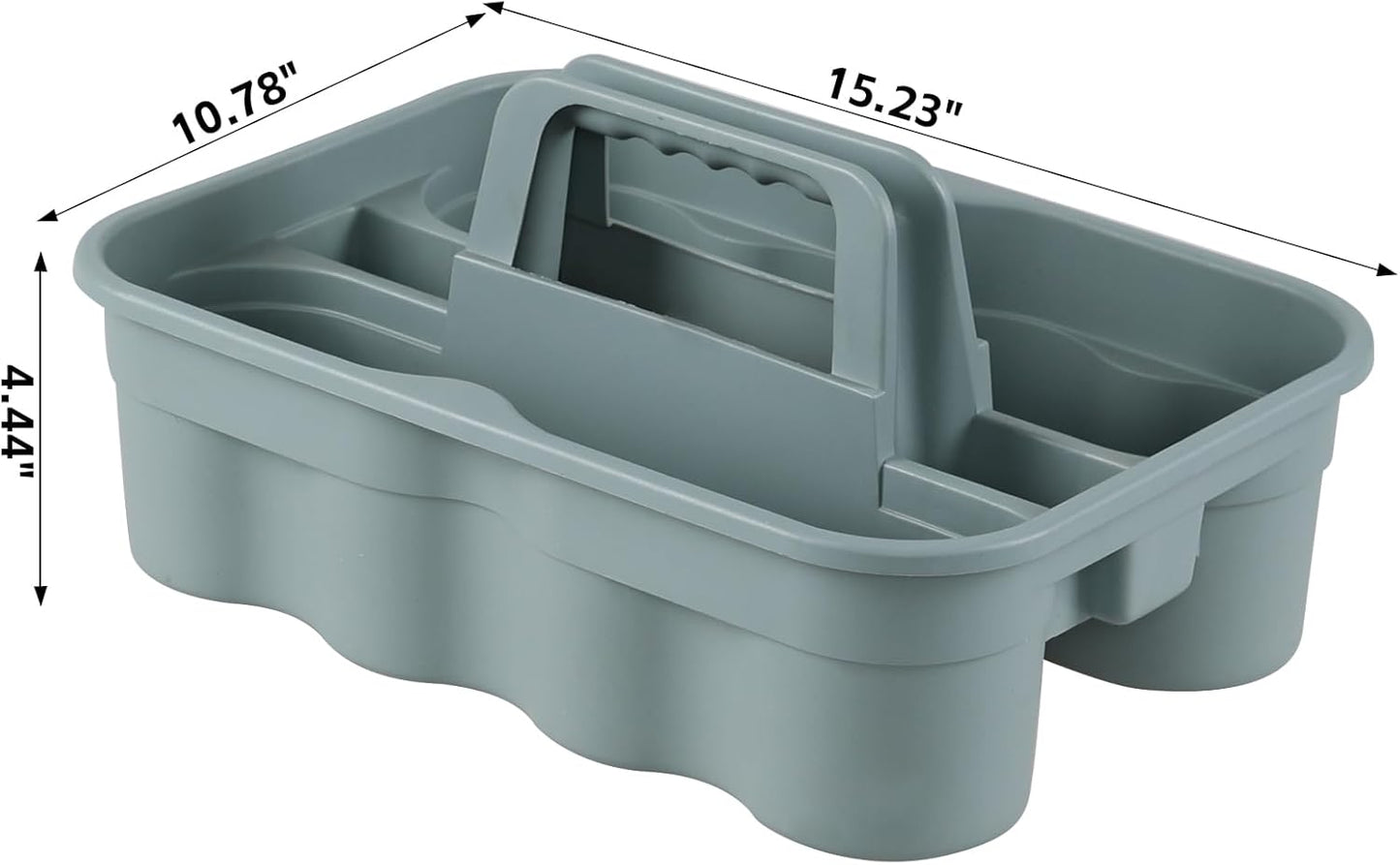4 Packs Plastic Cleaning Caddy, 2 Compartment Cleaning Tool Caddy with Handle, Grey