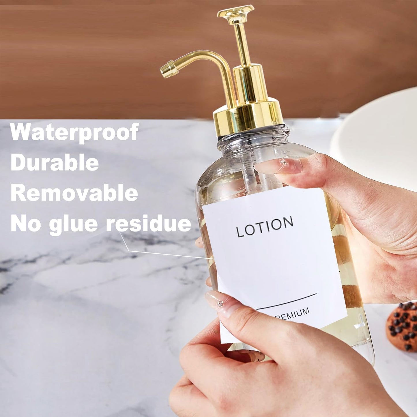 Dish Soap Dispenser for Kitchen, Hand Glass Soap Dispenser Set with Pump, Tray, Funnel for Bathroom, Shower, Laundry, Liquid, Lotion (Black 2 Pack 18 Oz Clear Bottles with 12 Stickers)