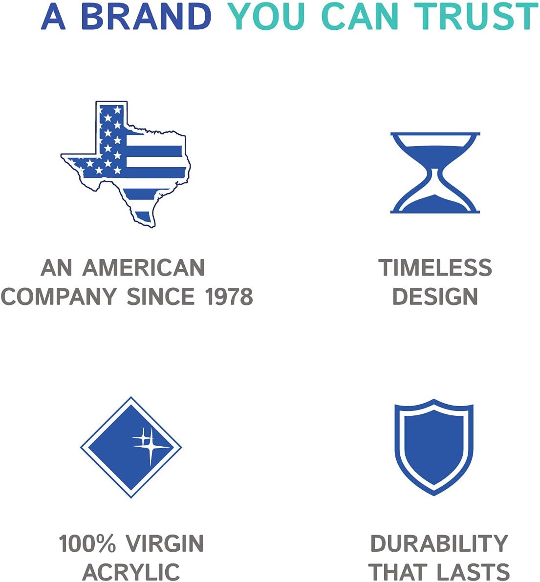 Huang Acrylic Clear Square Tapered Bathroom Toothbrush Holder/Tumbler | Easy to Clean Durable Acrylic | Single Piece Set