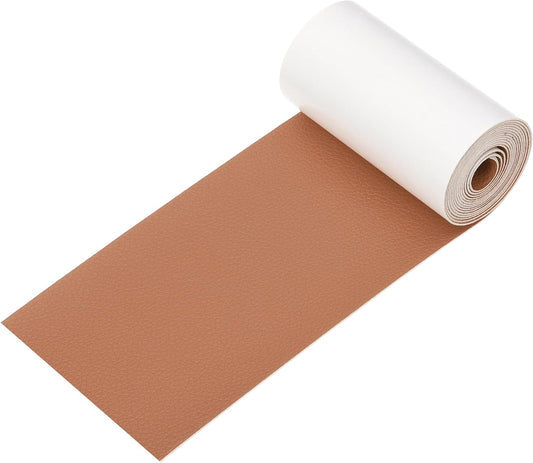 PATIKIL Leather Patches Tape for Furniture, 3.2 x 61 Inch Self Adhesive Vinyl Leather Repair Kit Cover Sheet for Couch, Sofa, Car Seats, Office Chair, Chestnut Brown