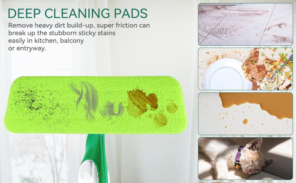 16.5 inch Microfiber Mop Pads for Rubbermaid Reveal Spray Mop and Any 16.5" Flat Mop - 10 Pack 13''-15'' Spray Mop Pad Reusable Washable Replacement Refills - Colorful