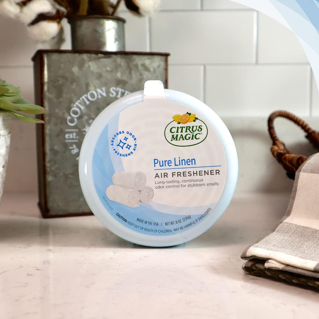Citrus Magic Odor Absorbing Solid Air Freshener, Pure Linen, 8-Ounce, Pack of 6, 6 Count