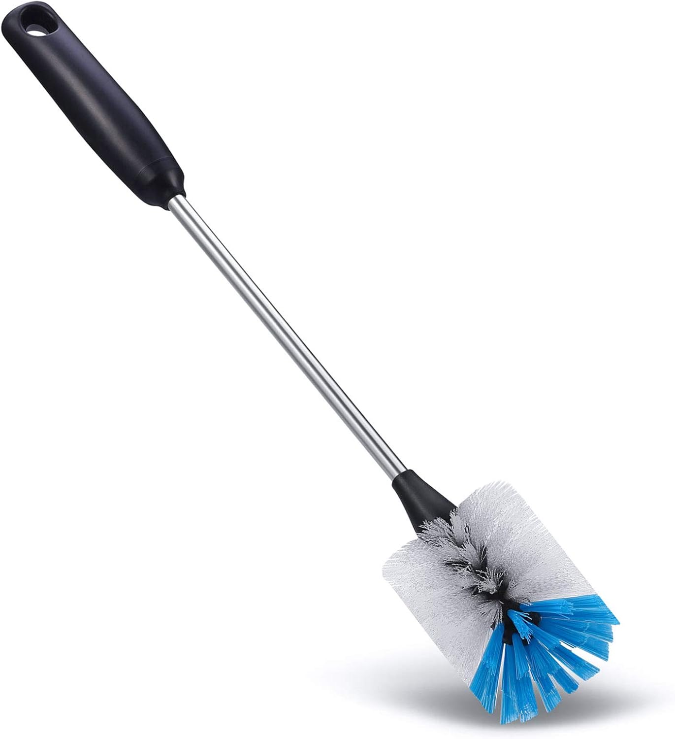 Stainless Steel Bottle Brush with Replaceable Head, 2 Pack Long Handle Scrubbing Brush for Water Bottles, Glasswares, Mugs, Flasks, Tumblers, Vases, and Kitchen Sink, 13 in - 15 in