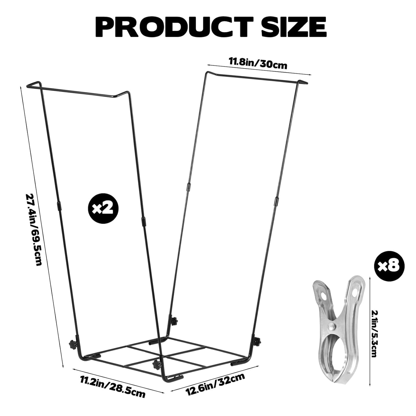 2 pcs Metal Trash Bag Holder, Outdoor Metal Leaf Bag Holder Stand, Garbage Bag Frame Holder for 30-45 Gallon Bags, for Yard Camping Garden Lawn Party Supplies