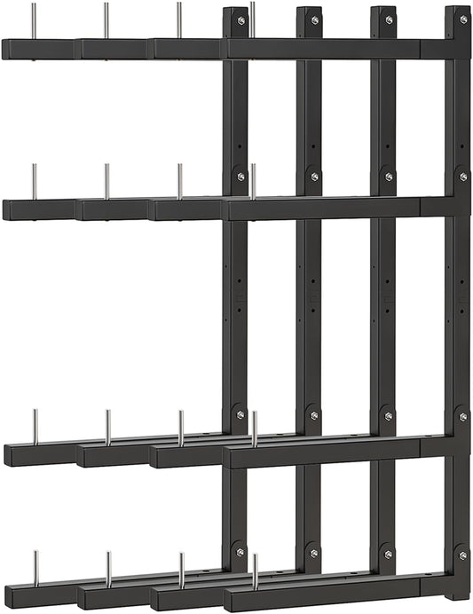 Lumber Storage Rack, Upgrade Cantilever Folding Lumber Rack Wall Mount, Metal 8 Level 32 Inch Plywood Scrap Wood Storage Rack