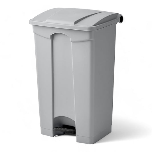 PRO&Family Step-On Trash Can with Lid, Plastic Waste Bin, Foot Pedal Operation (Gray, 23 Gallon)