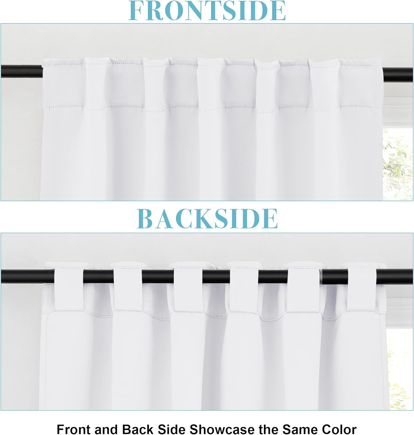 RYB HOME Small Window Curtains - Blackout Insualting Privacy Curtains for Kids Bedroom Kitchen Bathroom Basement Cafe Cabinet Tiers Drapes, 34 Width x 24 Length, 2 Panels, Pure White