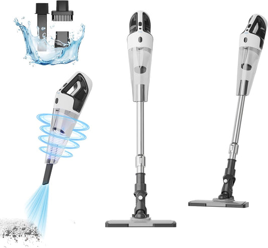 TECBOT Cordless Vacuum Cleaner, 12000 Pa Powerful Stick Vacuum with Brushless Motor, LED Touch Display, 30 Mins Long Runtime, Self-Standing Lightweight Vacuum for Hard Floor Carpet Hair, Gray