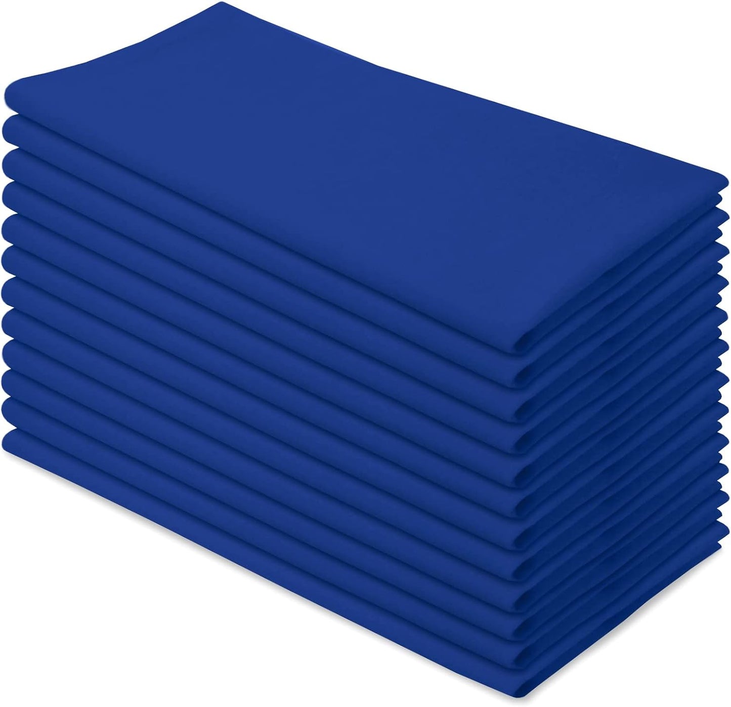 Aunti Em's Kitchen Flour Sack Dish Towels - Natural Cotton for Embroidery and Drying Glass, Hand, Dinnerware - Plain, Thick, Zero-Lint, Highly Absorbent - Set of 12, 27 x 27 Inch, Navy Blue