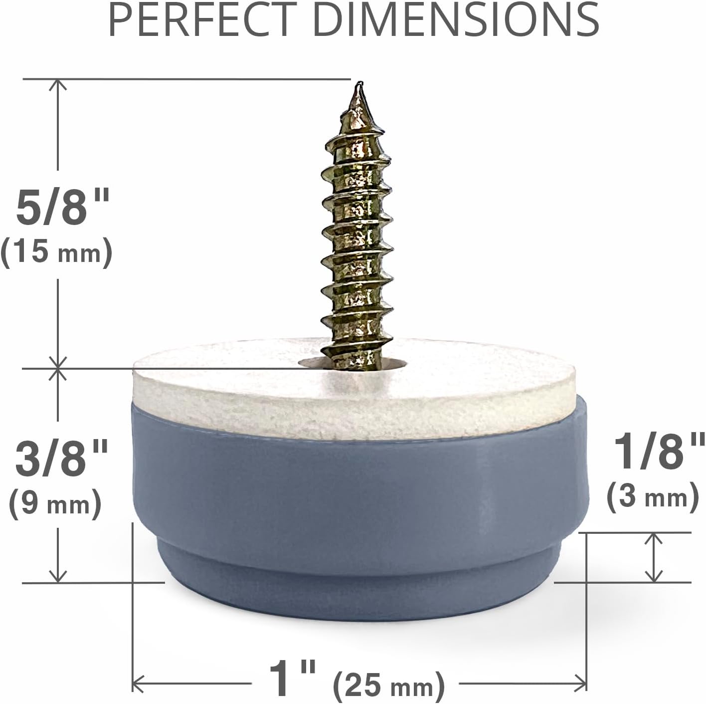 Chair Glides X-PROTECTOR – 16 PCS 1" Furniture Glides – Screw-On Chair Sliders – Premium Chair Leg Floor Protectors – Slide Furniture Effortlessly on All Floor Types with Small Furniture Sliders!