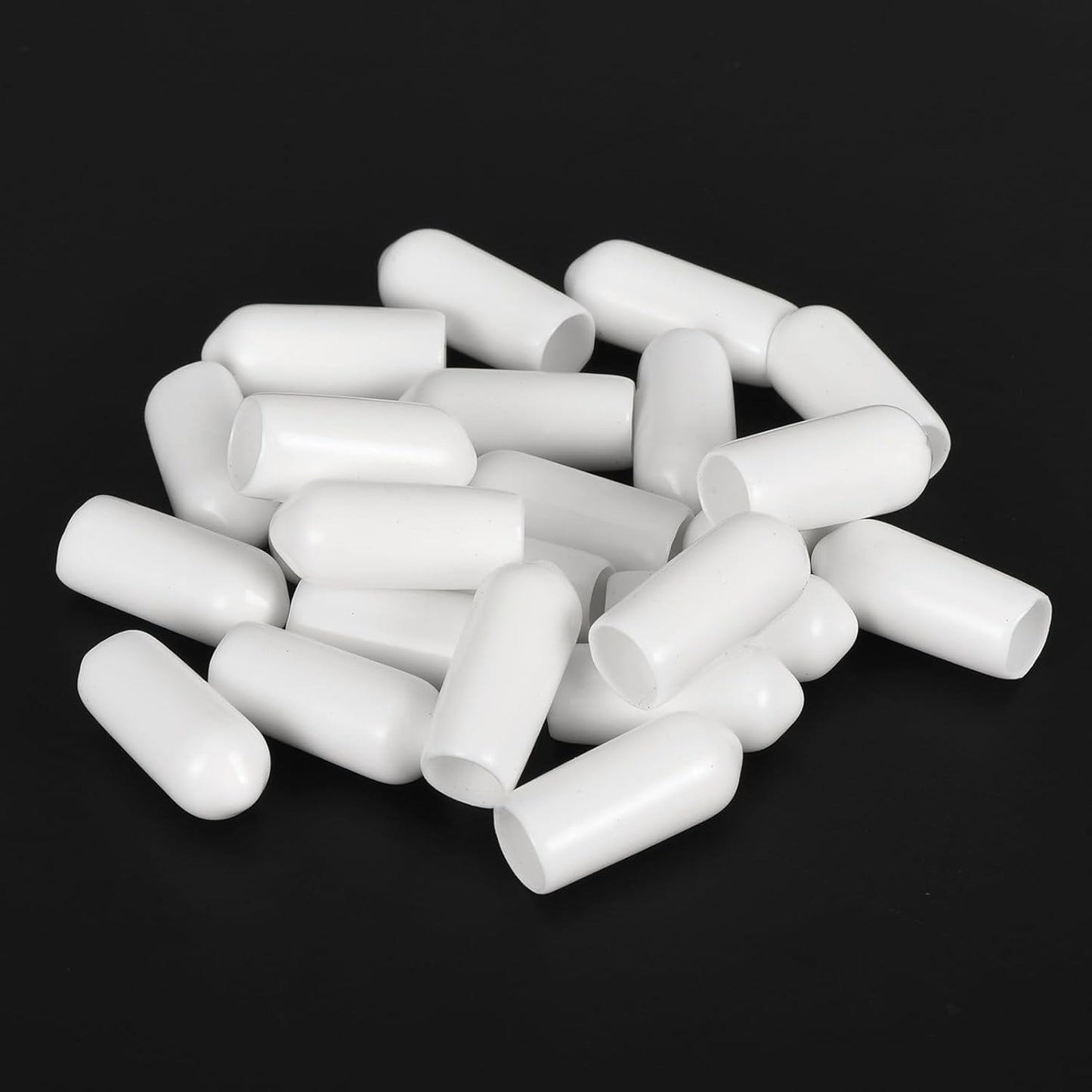 uxcell 20pcs Rubber End Caps 6mm ID Vinyl Round End Cap Cover Screw Thread Protectors White