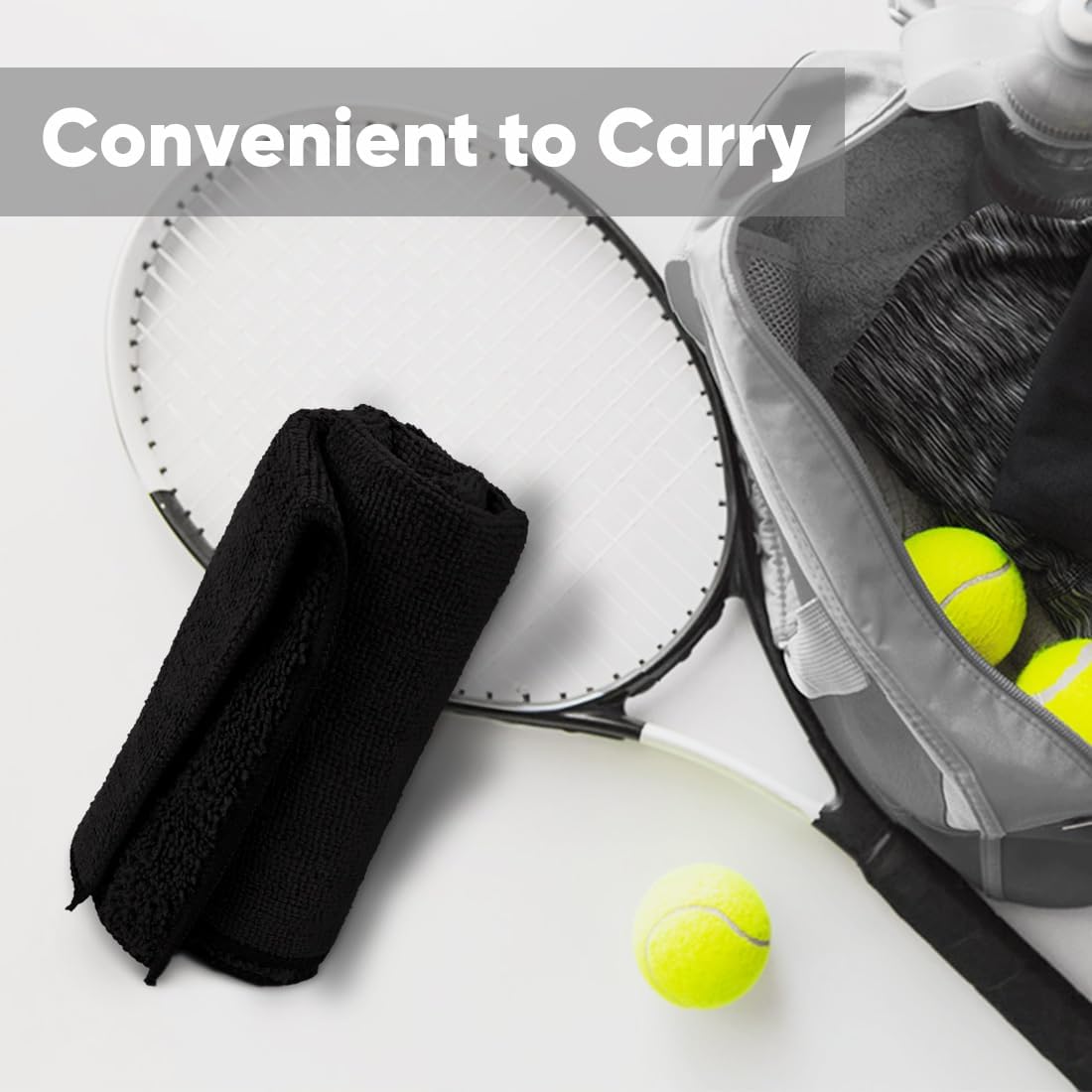 HOMEXCEL Black Washcloths 12 Pack, Highly Absorbent and Soft Microfiber Face Towel, Makeup Remover Towels, Multi-Purpose Wash Cloths for Bathroom, Hotel, Spa, Gym, and Kitchen, 12x12 Inch