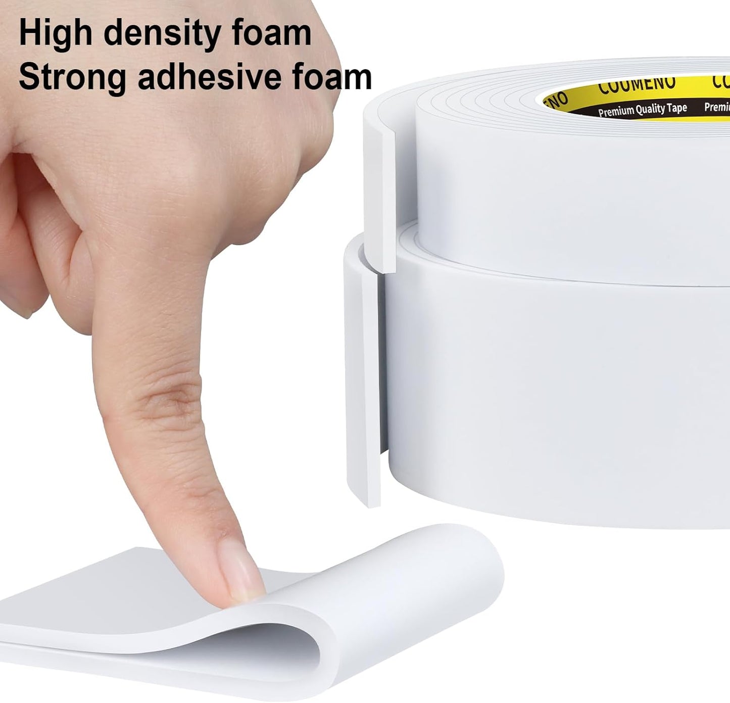 3 Pack EVA Single-Sided Adhesive Foam Tape 1.2inx16.4FT Single-Sided Sealing Strip Foam Pad Sponge Tape Window Weatherproof Whtie