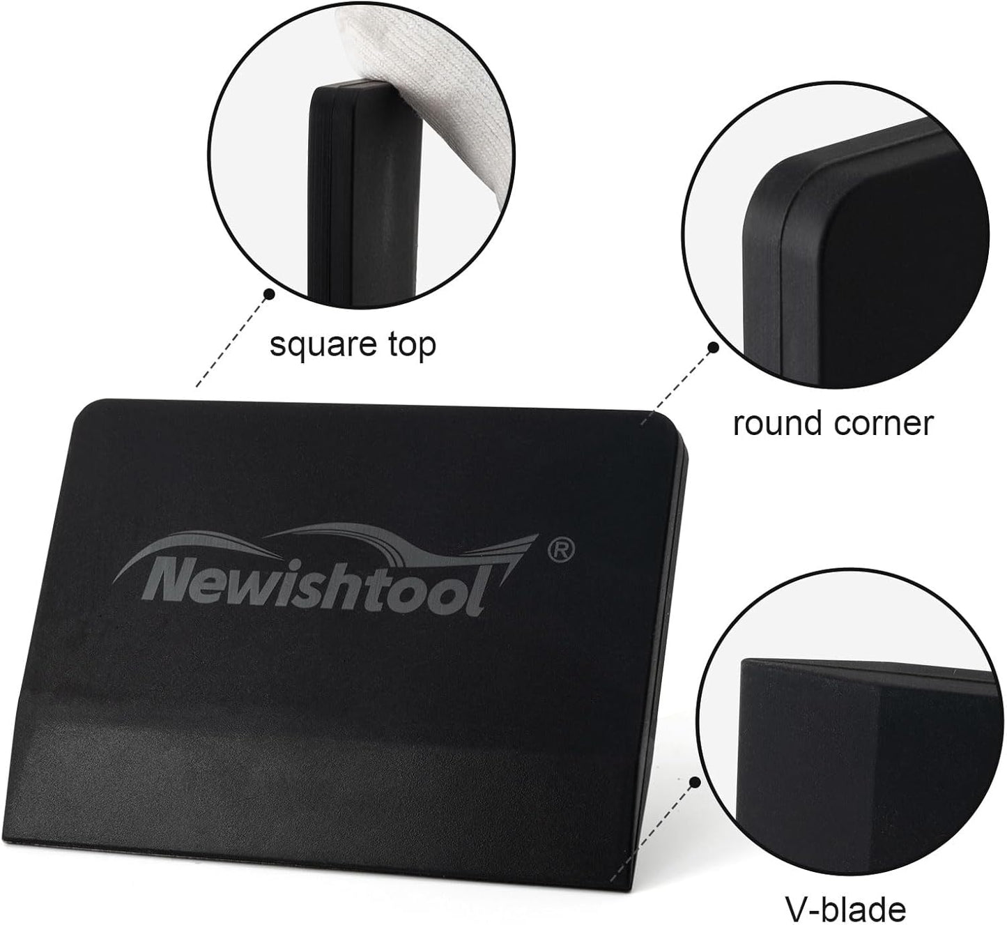 NEWISHTOOL Soft Silicone Squeegee, 2 PCS Small PPF Squeegee for Vinyl, Window Tint V-Blade Scraper for Film Application, Car Paint Protective Film Installation & Water Removal