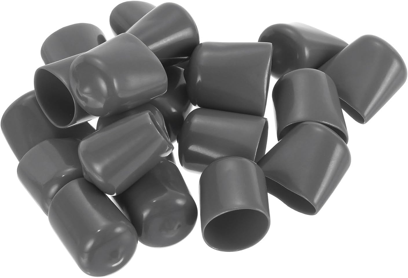 uxcell 20pcs Rubber End Caps 21mm ID Vinyl PVC Round Tube Bolt Cap Cover Screw Thread Protectors Dark Grey