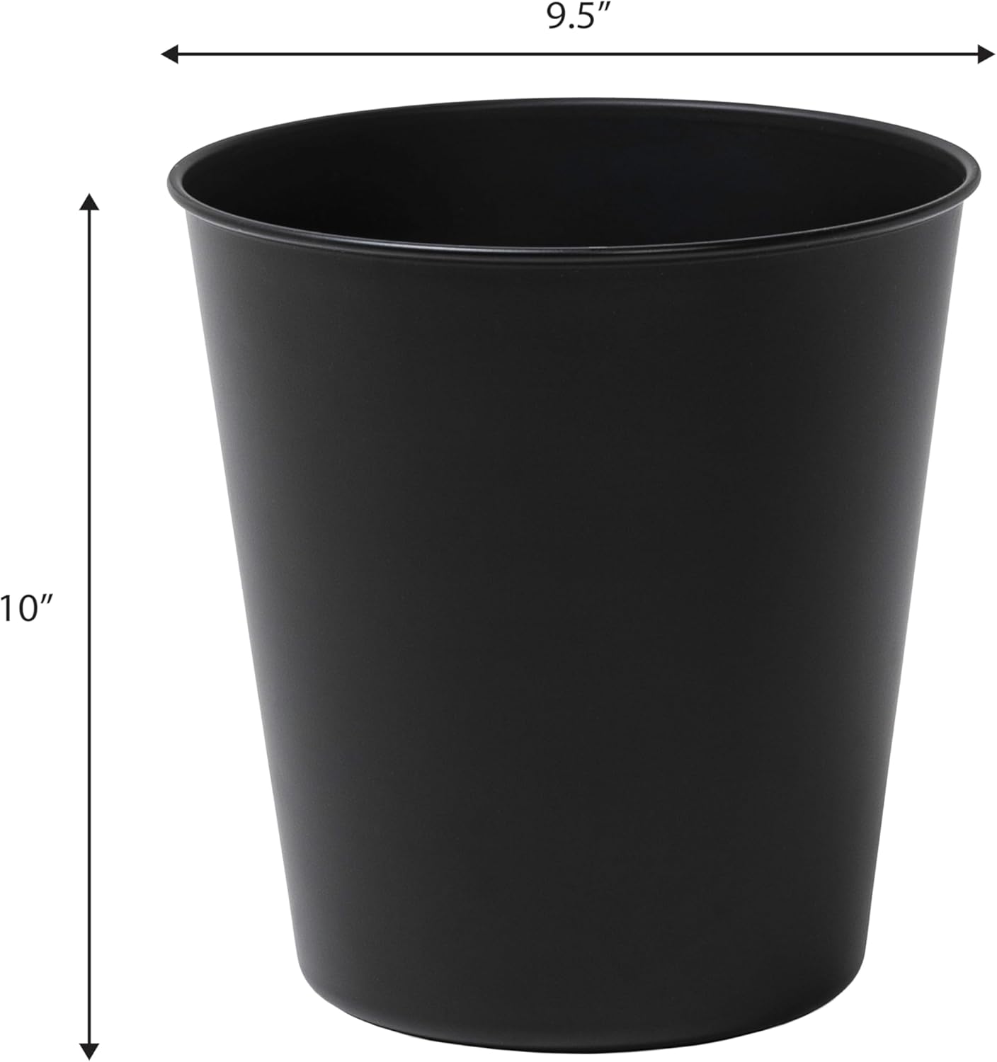 happimess HPM1113A Nolan Modern Classic Smooth Steel 2-Gallon Wastebasket for Home, Bathroom, Living Room, Office, Bedroom, Kitchen, Matte Black