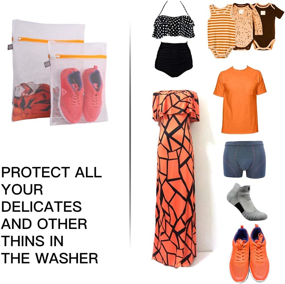 Kimmama Laundry Bags Mesh Wash Bag, Lingerie Bags for Washing Delicates, Net Washer Sack with Zipper, Dryer Pouch for Cleaning and Drying Cloths, Garment, Sweater, Bra, Pant, Sock, Toys, Scarf