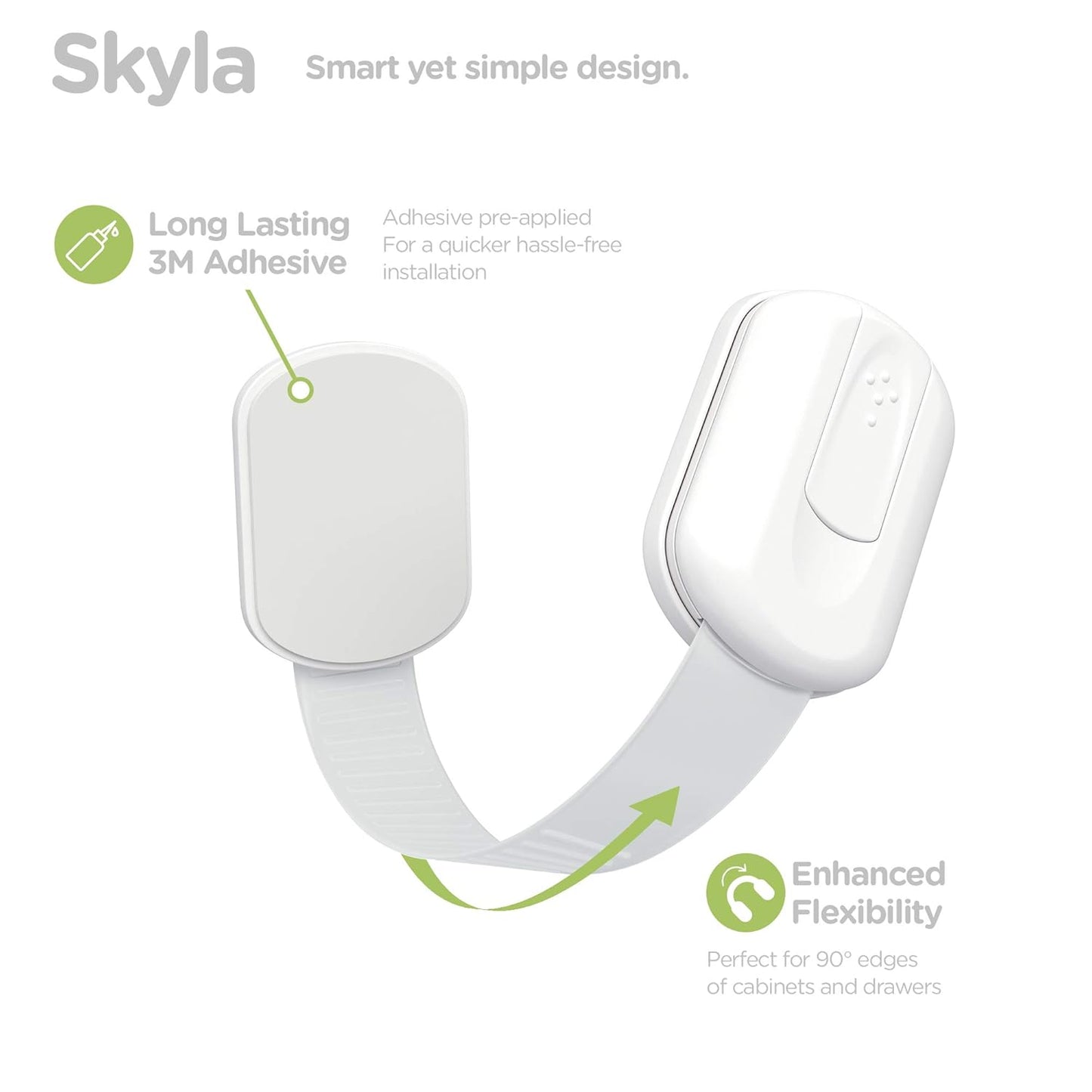 Baby Proofing Child Safety Locks (16 Pack) by Skyla Homes - The Safest, Quickest and Easiest 3M Adhesive Cabinet Latches, No Screws & Magnets, Multi-Purpose for Furniture, Kitchen, Ovens, Toilet Seats