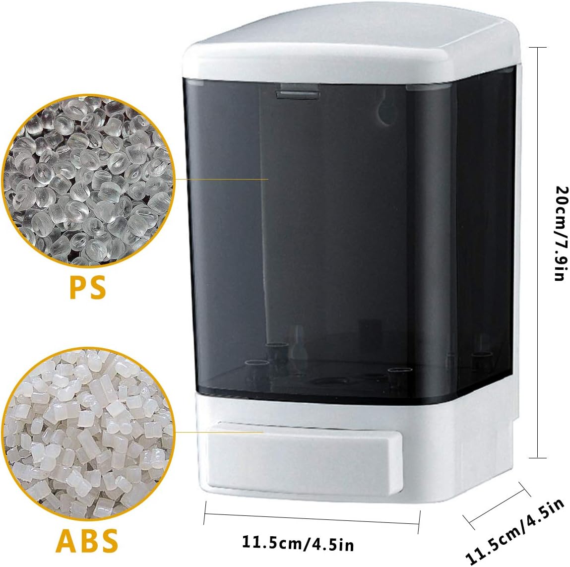 Manual Soap Dispenser 33.8oz / 1000ml Kitchen Bathroom Wall Mounted Commercial Soap Dispenser for Liquid Containers Shampoo Gel Chamber Hotel Restaurant