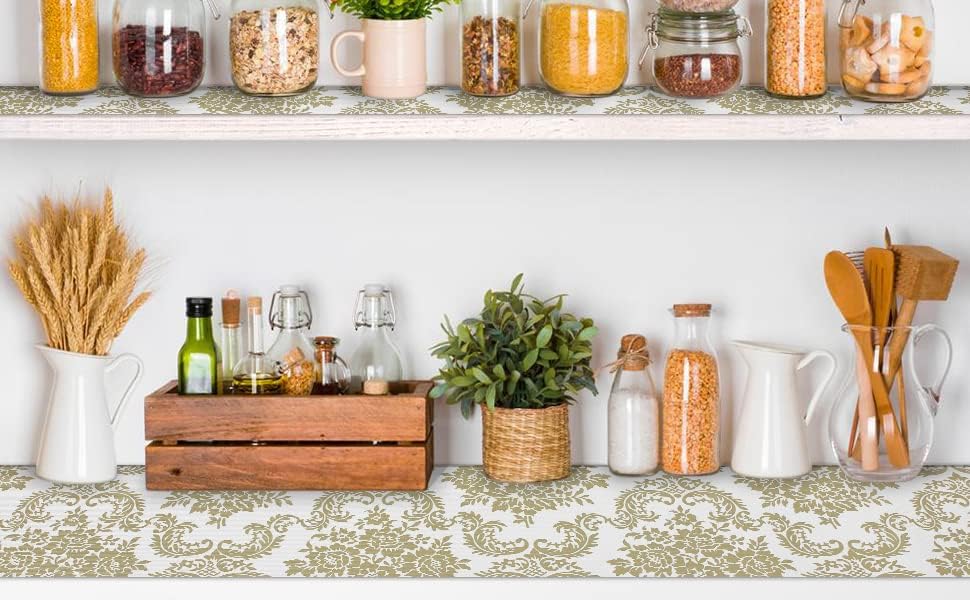 Shelf Liner 18" W x 96" L Cabinet Liners Non Adhesive, Drawer Liners Non Slip Kitchen Mat Waterproof Oil-Proof for Kitchen Cabinet, Shelves, Refrigerator, Storage, Easy to Trim